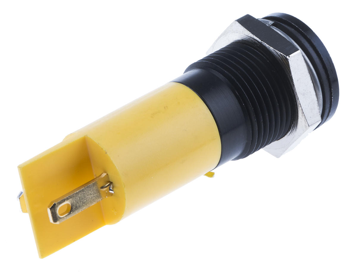 703-8894 RS PRO Yellow Panel Mount Indicator, 24V dc, Solder Tab Termination, IP67