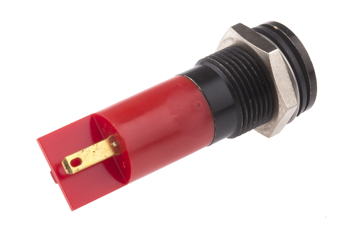 703-8901 RS PRO Red Panel Mount Indicator, 220V ac, Solder Tab Termination, IP67