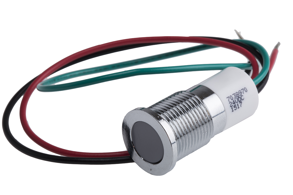 RS PRO Panel Mount Indicator, 24V dc, Lead Wire Termination, IP67