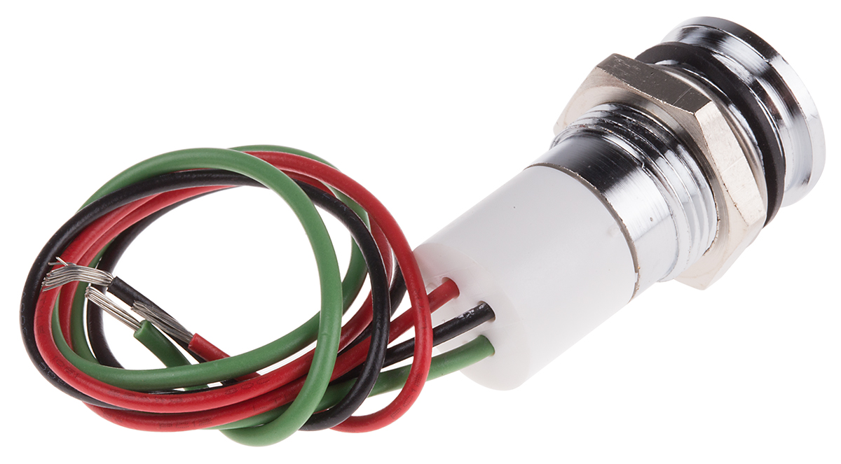 703-8976 RS PRO Panel Mount Indicator, 12V dc, Lead Wire Termination, IP67