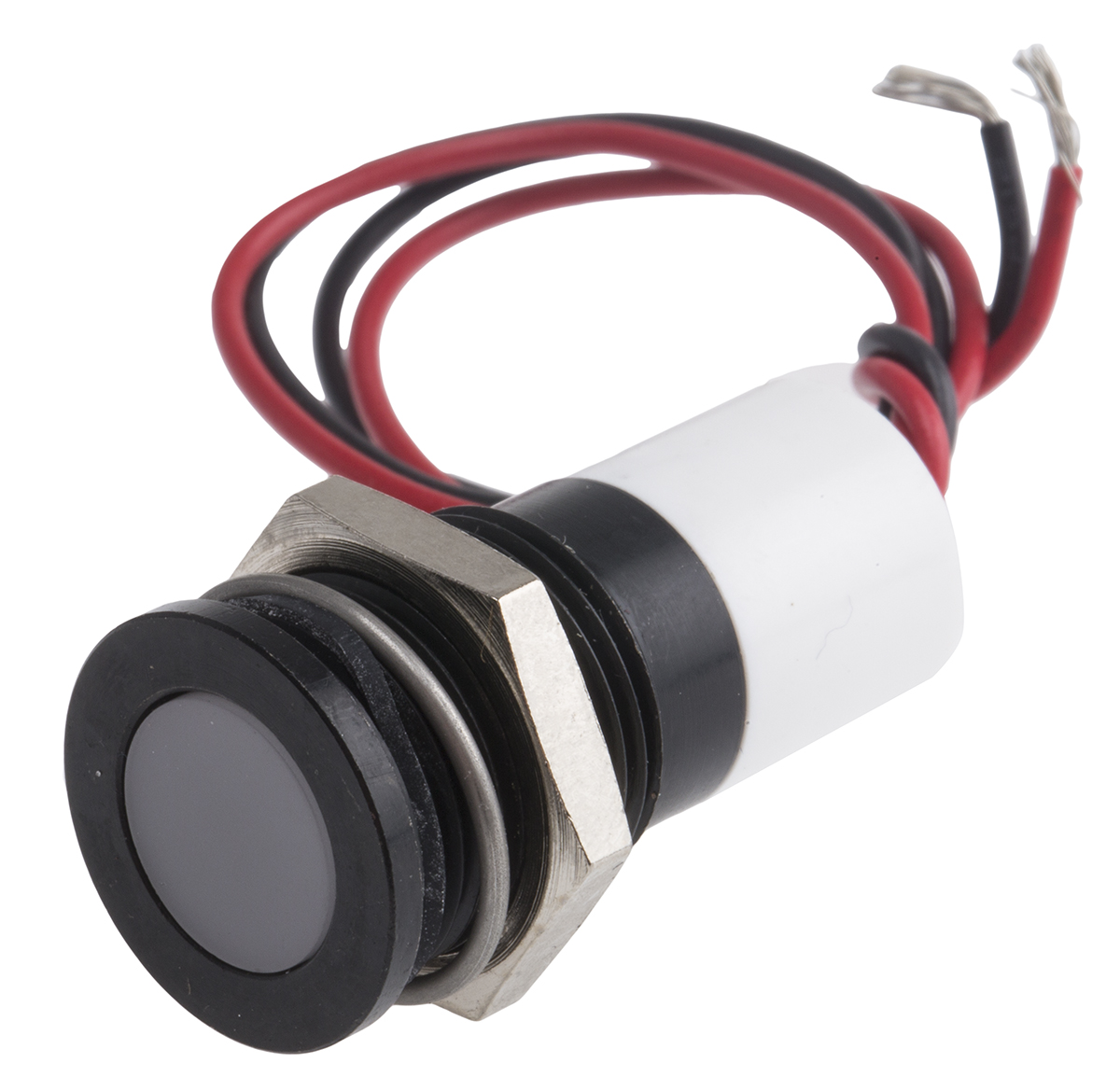 RS PRO White Panel Mount Indicator, 12V dc, Lead Wire Termination, IP67