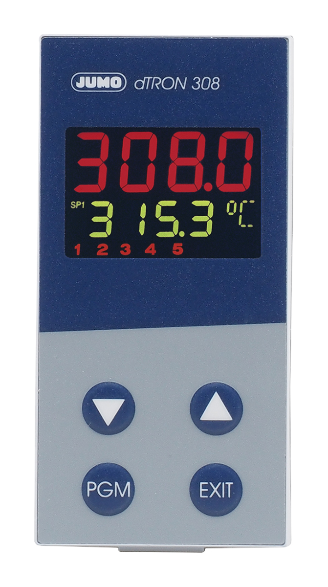 Jumo JUMO dTRON 300 Panel PID Temperature Controller, 4 Output Logic, Relay 240V ac On-Off