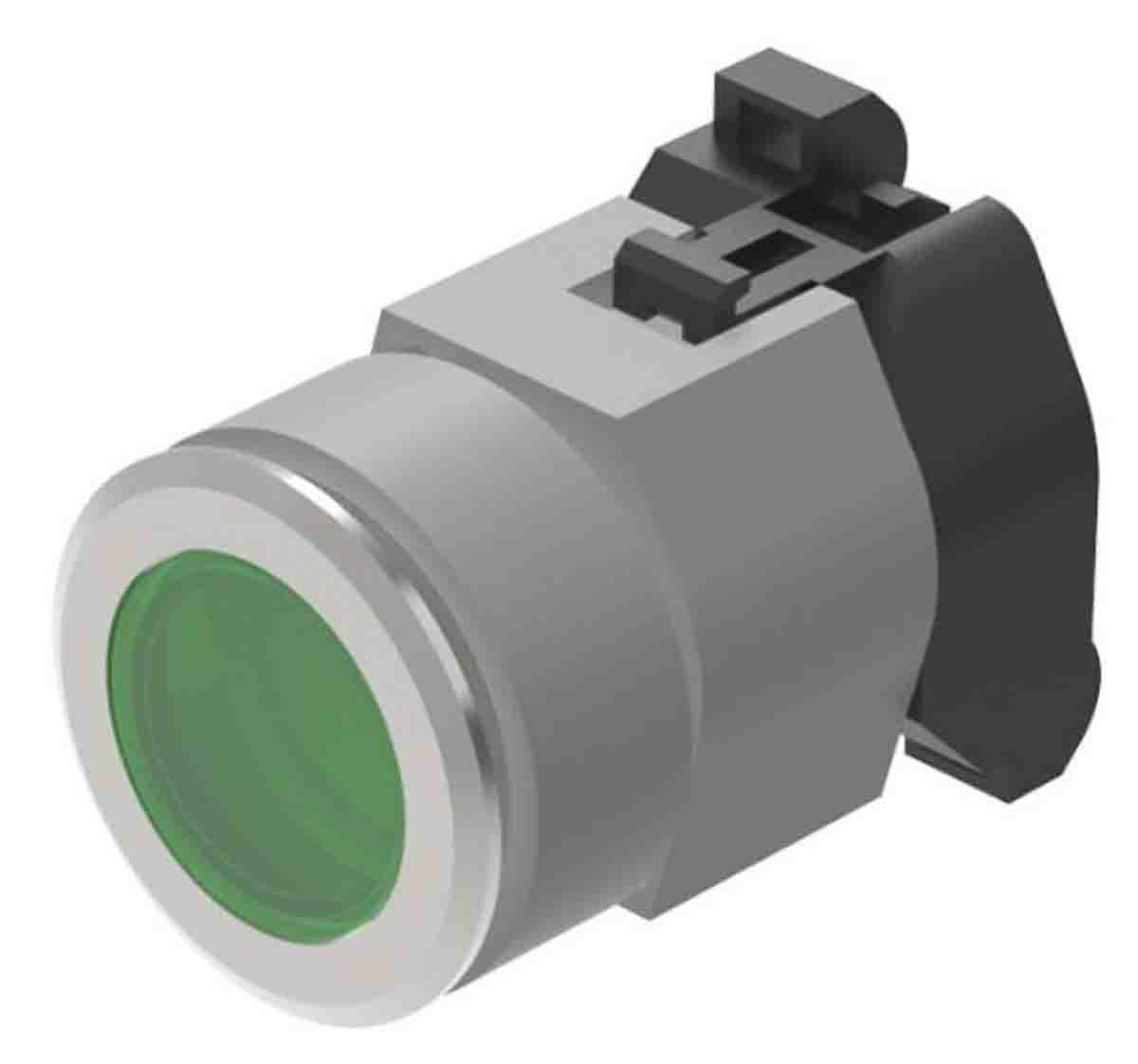 EAO, 704, Flush Green LED Pilot Light, 31 mm Cutout, IP65, Round