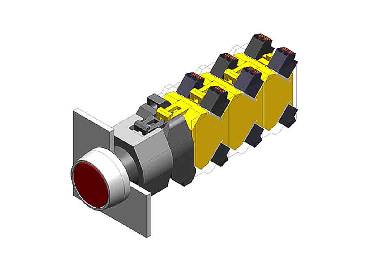 EAO 04 Series Red Momentary Push Button Head, 22.5 mm Cutout, IP65