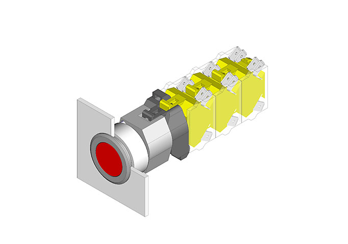 704032218 EAO 704 Series Red Momentary Push Button Head, 30.5 mm Cutout, IP65