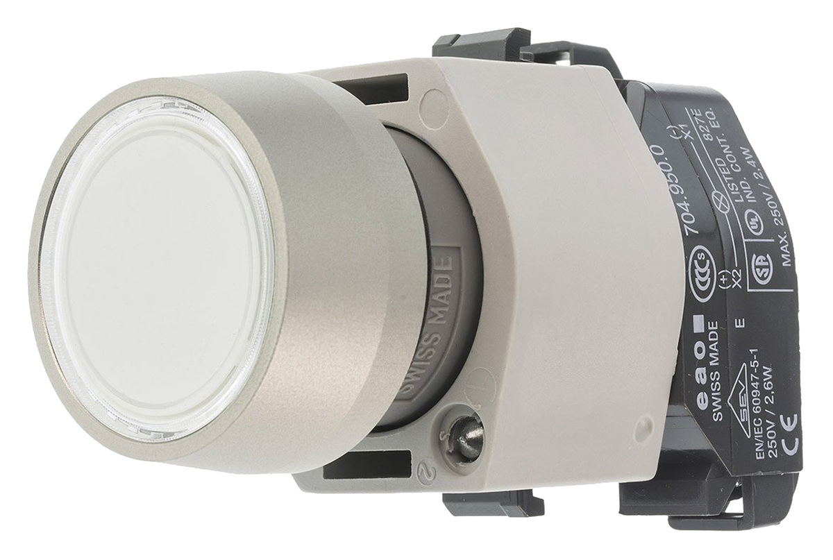 EAO 04 Series Clear Momentary Push Button Head, 22.5 mm Cutout, IP65