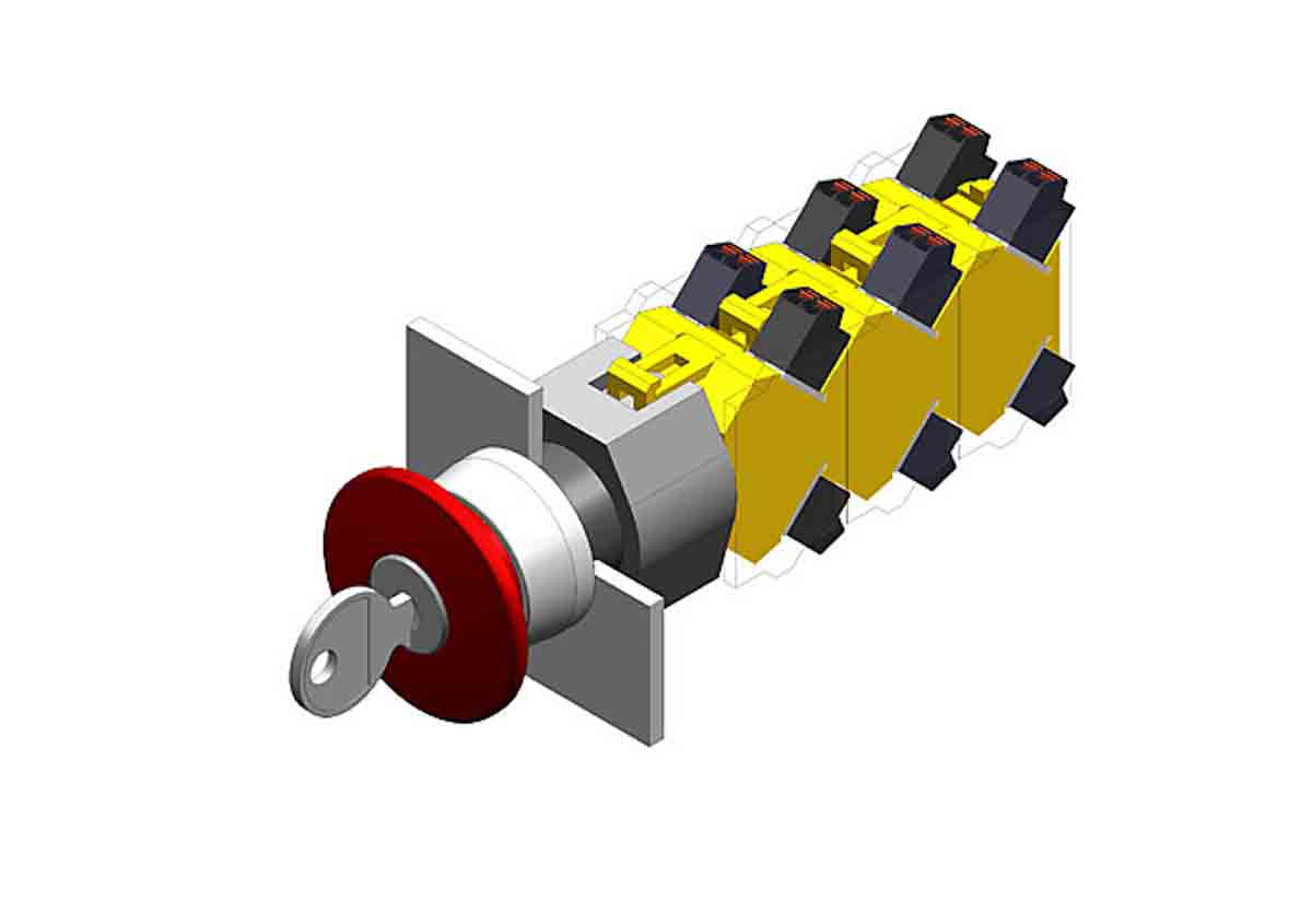 EAO 04 Series Red Maintained Push Button Head, 22.5 mm Cutout, IP65