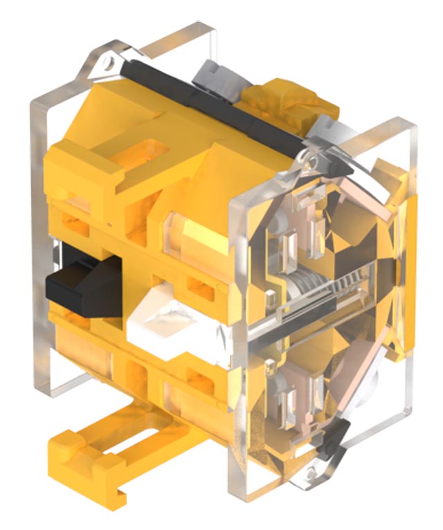 7049001 EAO 04 Series Contact Block, 500V ac, Yellow, White, Red, Green, Clear, Blue Light, 1 NO