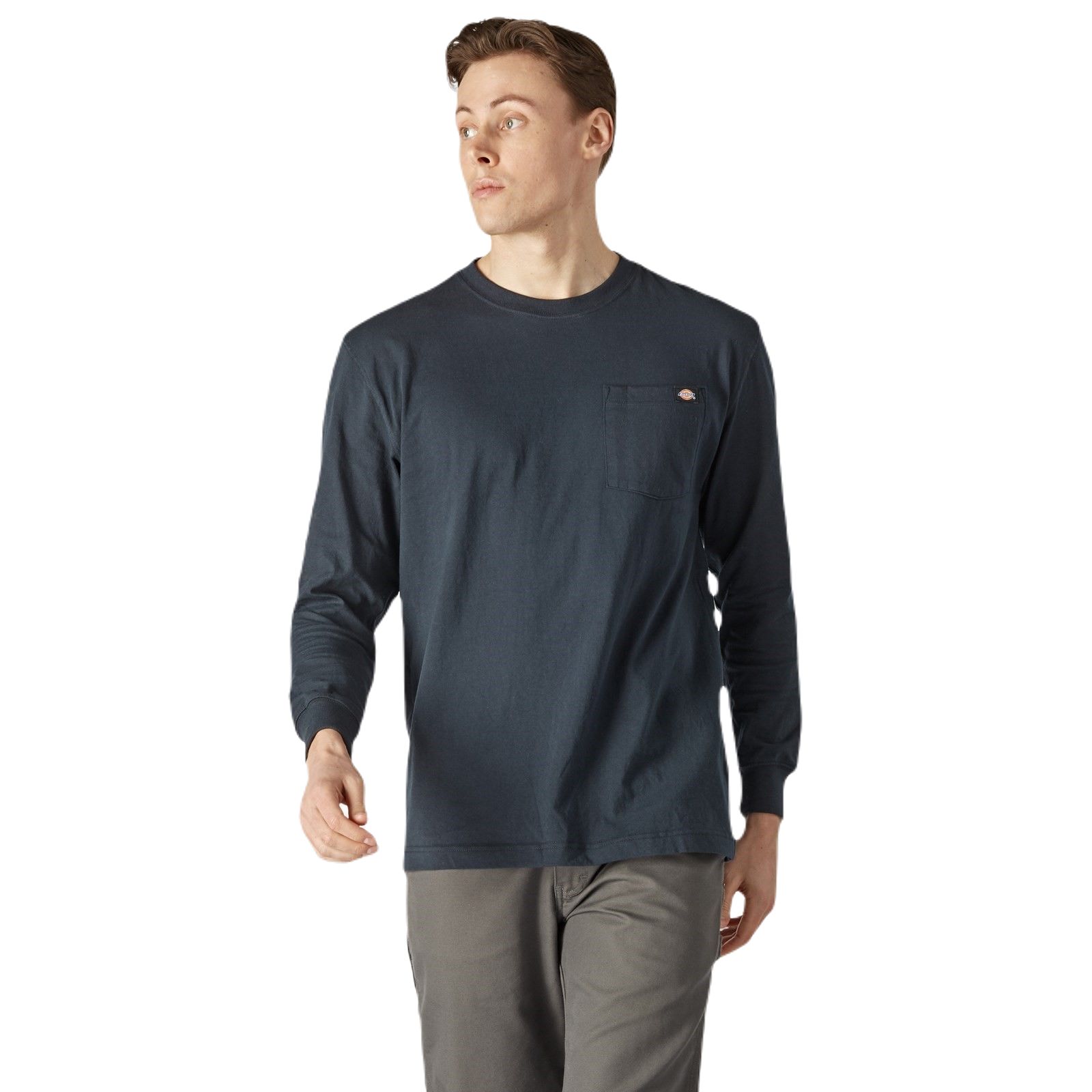 Dickies Navy Cotton Long Sleeve T-Shirt, UK- L, EUR- L