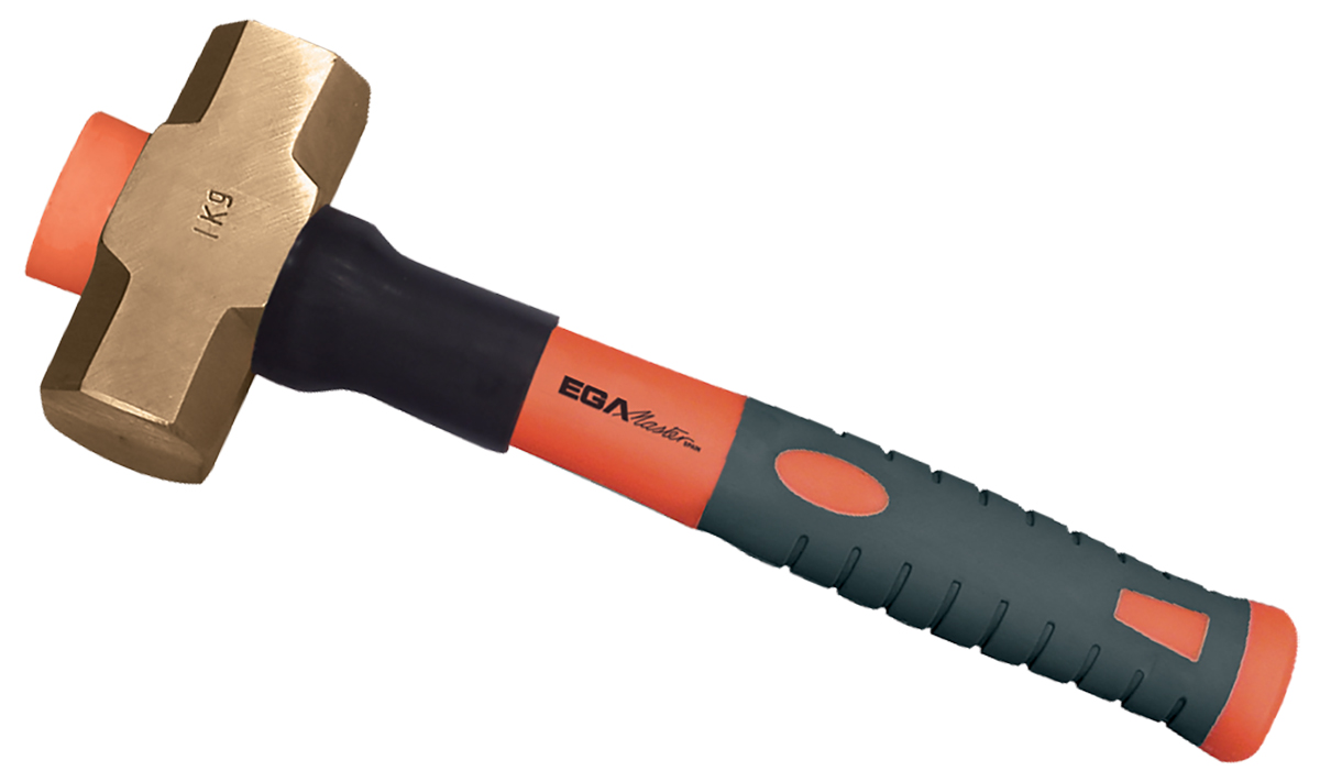 Ega-Master Beryllium Copper Alloy Head Sledge Hammer with Fibreglass Handle, 2 kg