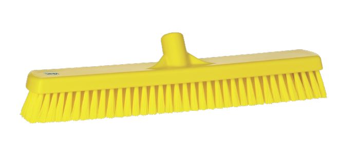 Vikan Broom, Yellow With Polypropylene Bristles for Floors, Wall