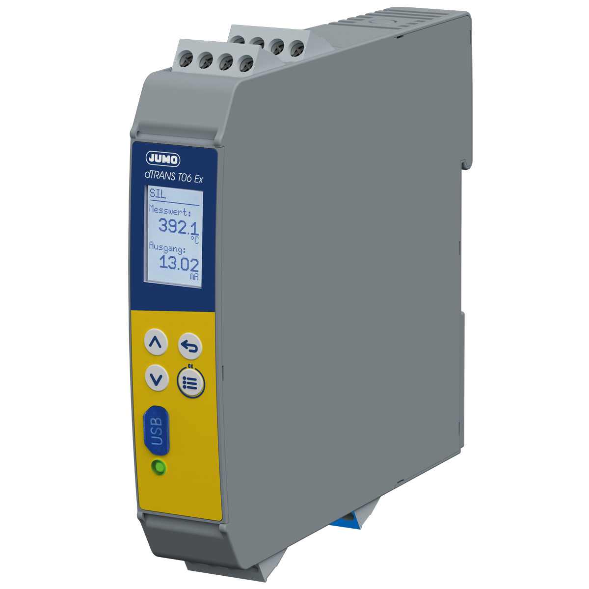 Jumo 707075 Temperature Transmitter Analogue Input 24V dc, 70 °C, -10 °C