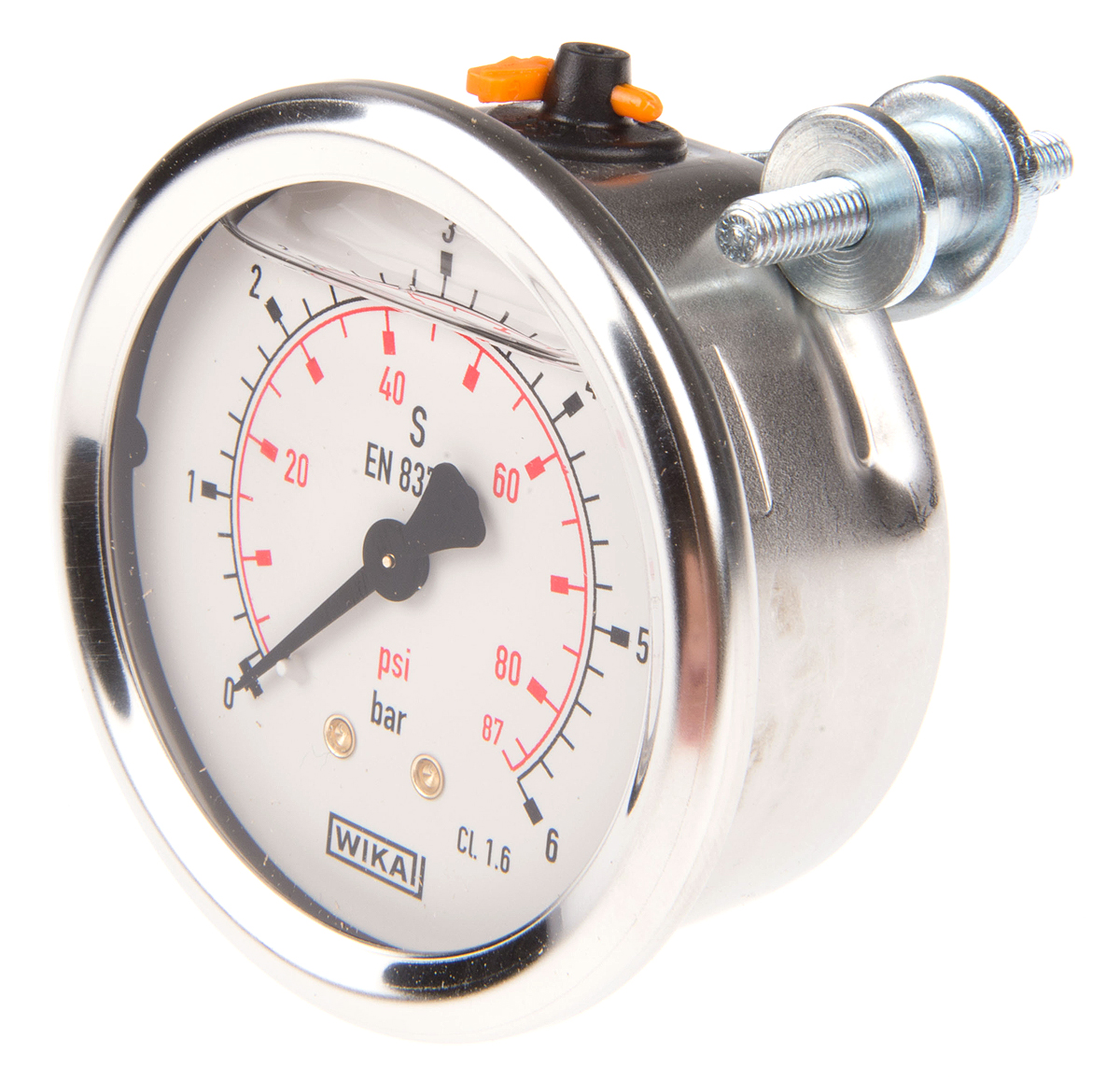 WIKA G 1/4 Male Thread Pressure Gauge, 6 bar