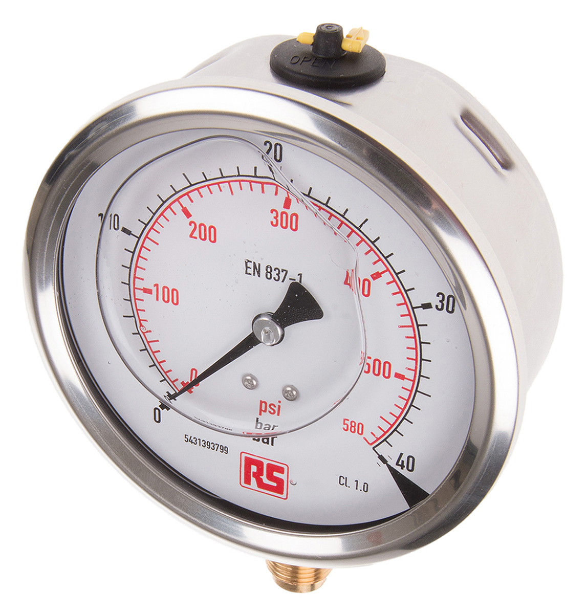WIKA G 3/8 Pressure Gauge, 100 mm, 40 bar