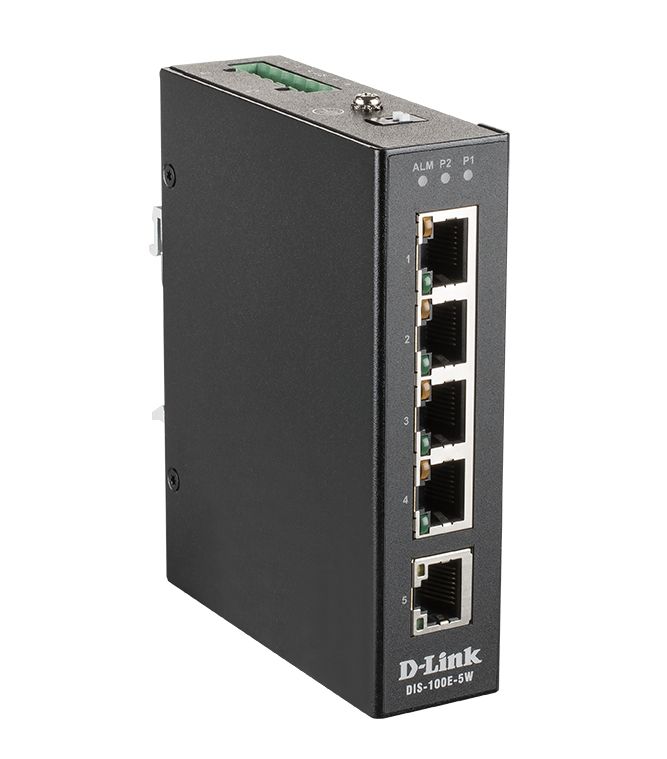 D-Link 5-Port Industrial Fast Ethernet Unmanaged Switch, Unmanaged 5 Port Ethernet Switch