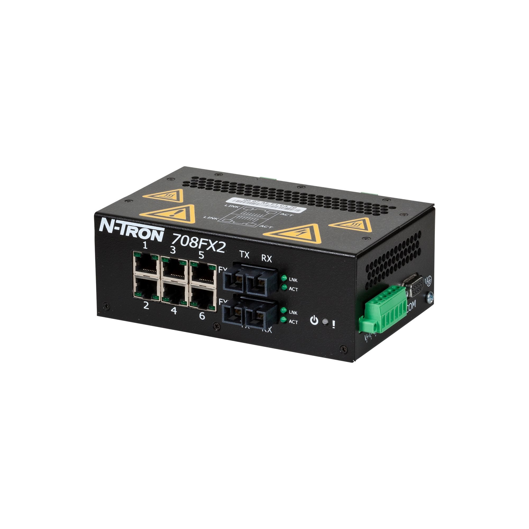 N-Tron FX2 Series DIN Rail Ethernet Switch, 6, 100Mbps Transmission, 10/30 V dc