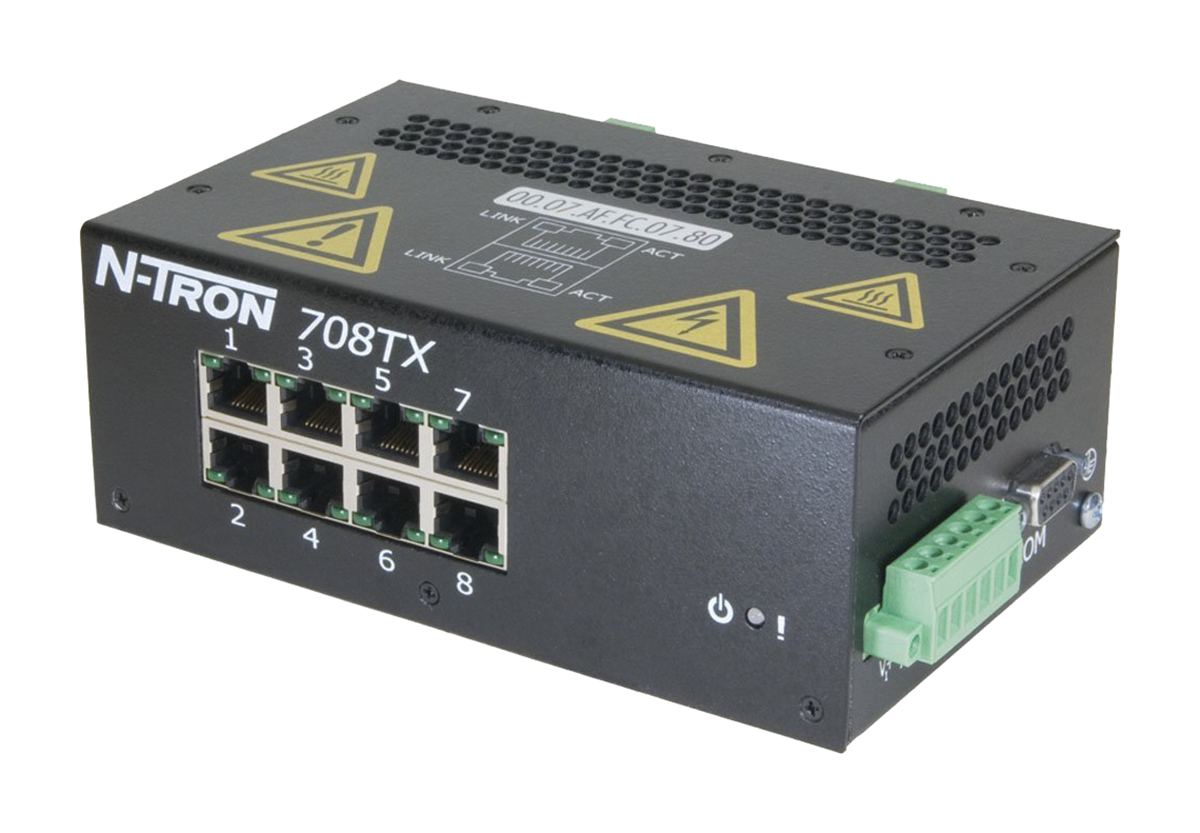 N-Tron Managed 8 Port Ethernet Switch Power Over Ethernet