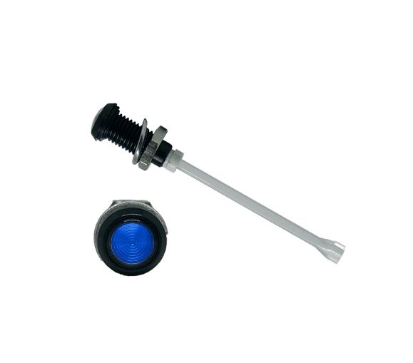 RHD-2390-F9PZB67PR Bivar, Panel Mount Vertical LED Light Pipe, Blue Round Lens