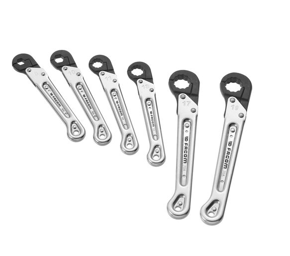 Facom 6-Piece Flare Nut Spanner Set, 8 to 19 mm