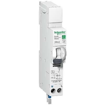 Schneider Electric RCBO, 16A Current Rating, 1P+N Poles, 30mA Trip Sensitivity, Type B, Resi9 Range