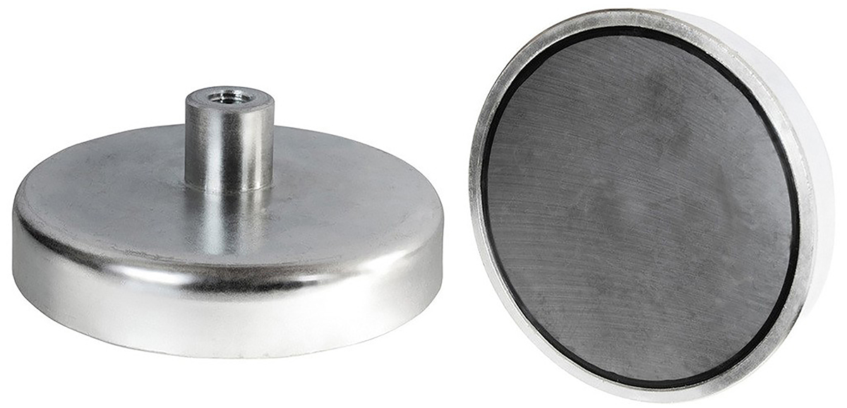 Eclipse Pot Magnet 13mm Threaded Hole Samarium Alloy, 4kg Pull