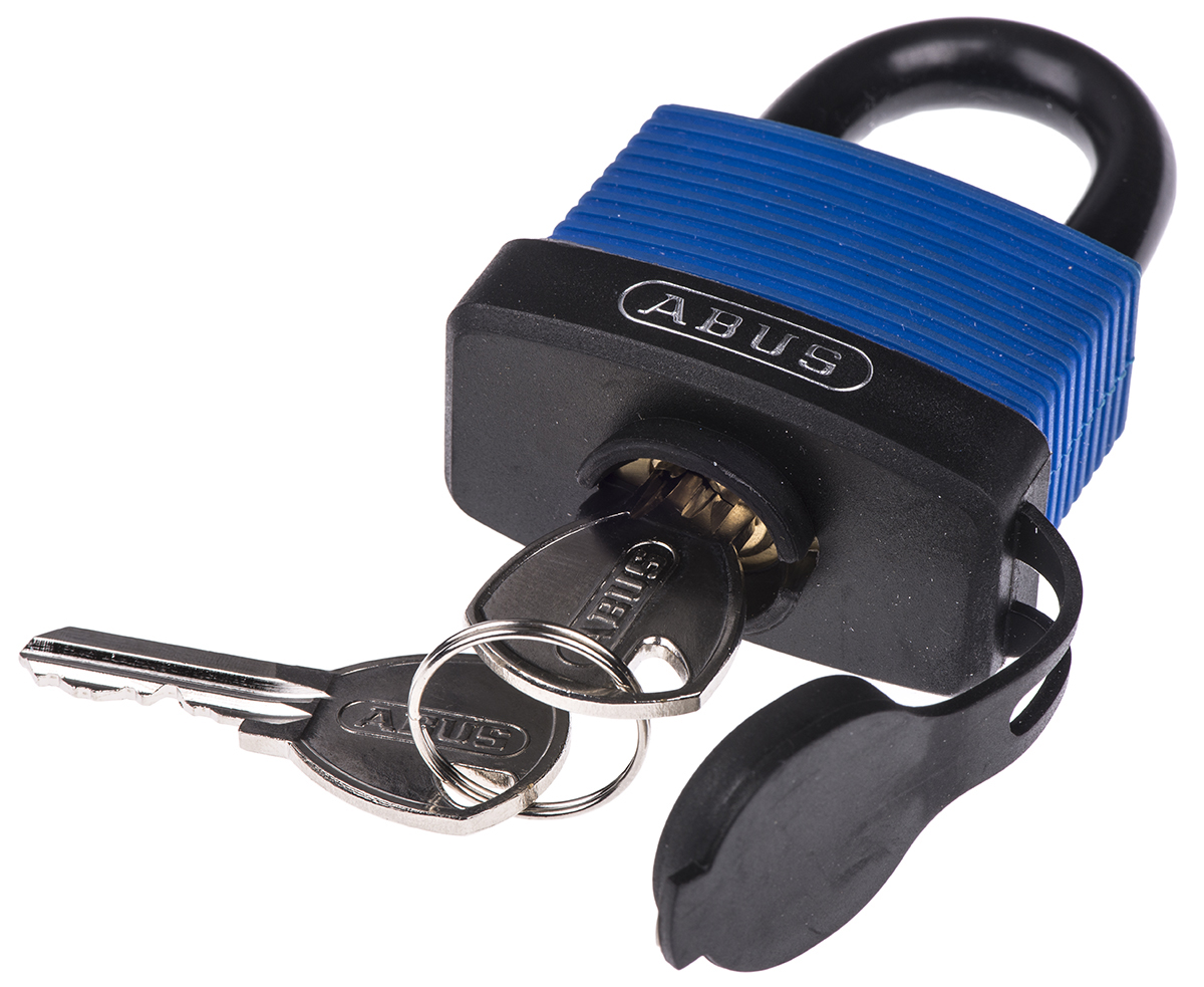 70ib45 ABUS Keyed Stainless Steel, Brass Weatherproof Padlock Weatherproof, 8 mm Shackle, 53 mm Body