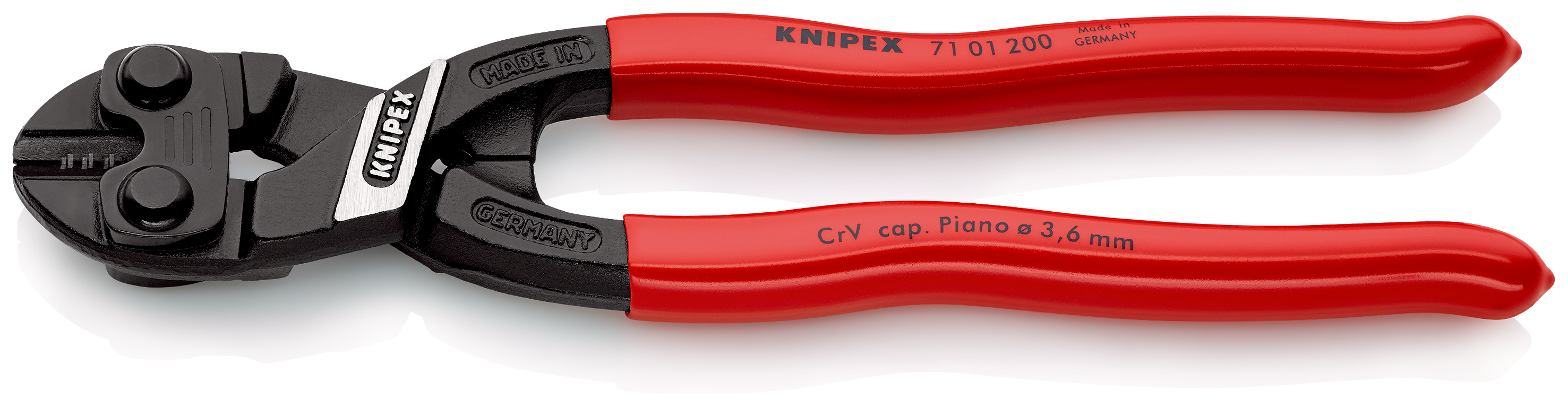 Knipex 71 01 200 200 mm Plastic 6 mm Plastic Coated Chrome Vanadium Steel Compact Bolt Cutter