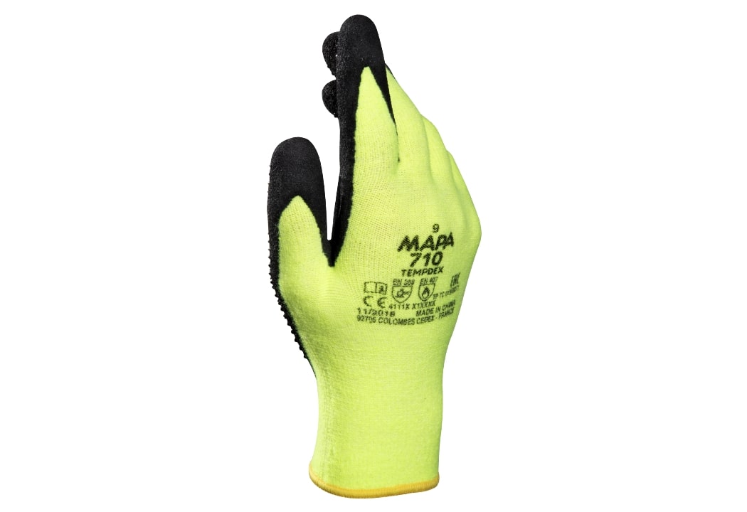 Mapa TempDex Yellow Nitrile Work Gloves, Size 9, Nitrile Foam Coating