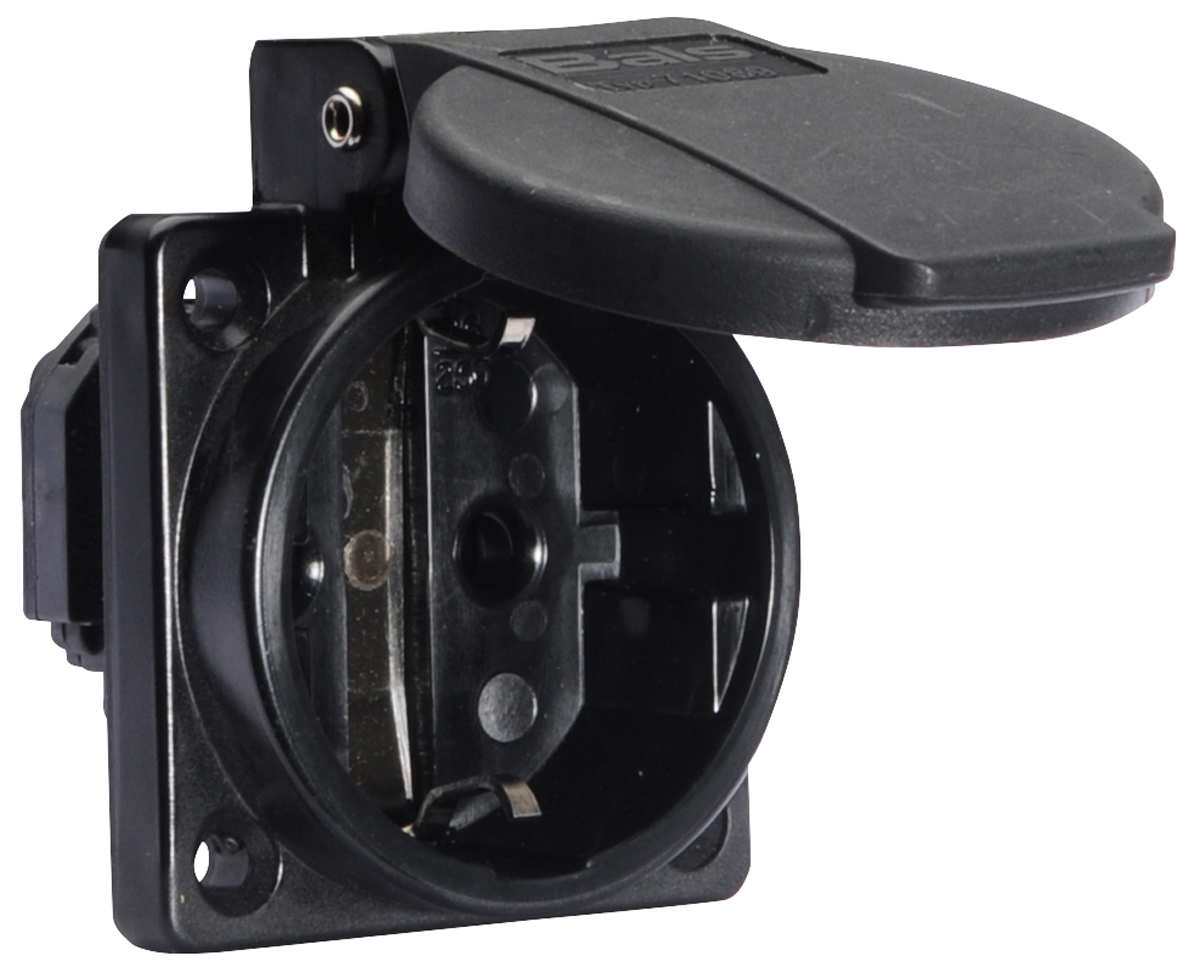 Bals IP54 Black Industrial Power Connector, Panel Mount, 2P+PE, Rated At 16A, 250V
