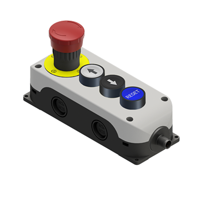 RS PRO Momentary, Stop Control Station Switch - 1 NO/1 NC, Polycarbonate, Black, Red, Reset, IP65