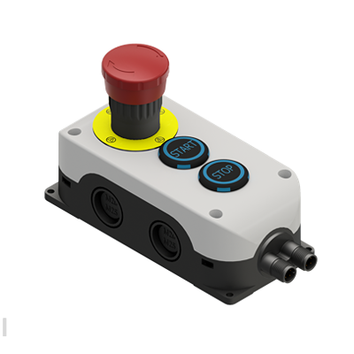 RS PRO Momentary Control Station Switch - NC, NO, Polycarbonate, Black, Custom Inscription, IP67, IP69K