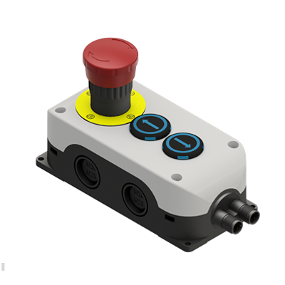 RS PRO Momentary Control Station Switch - 2 NO/2 NC, Polycarbonate, Black, Red, Up, IP67, IP69K