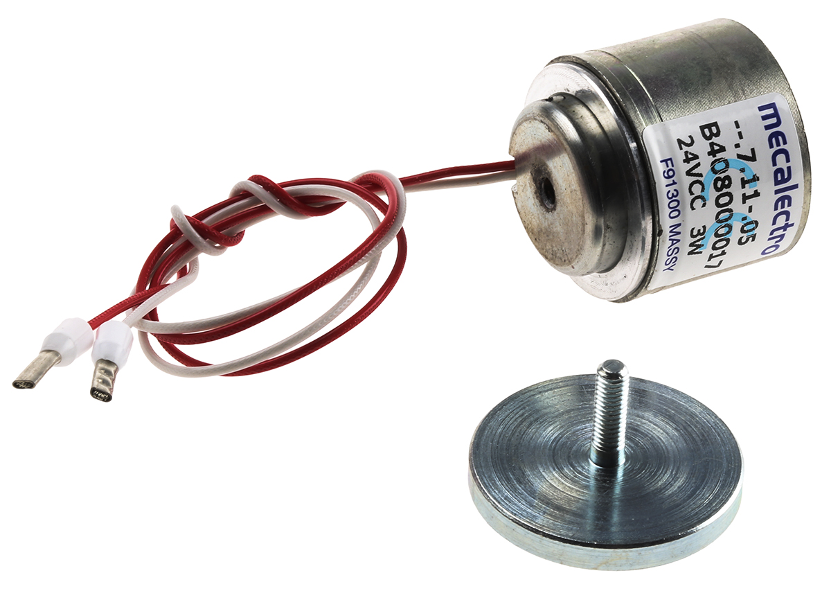 Mecalectro Holding Magnet, 35 N Holding Force 24 V dc
