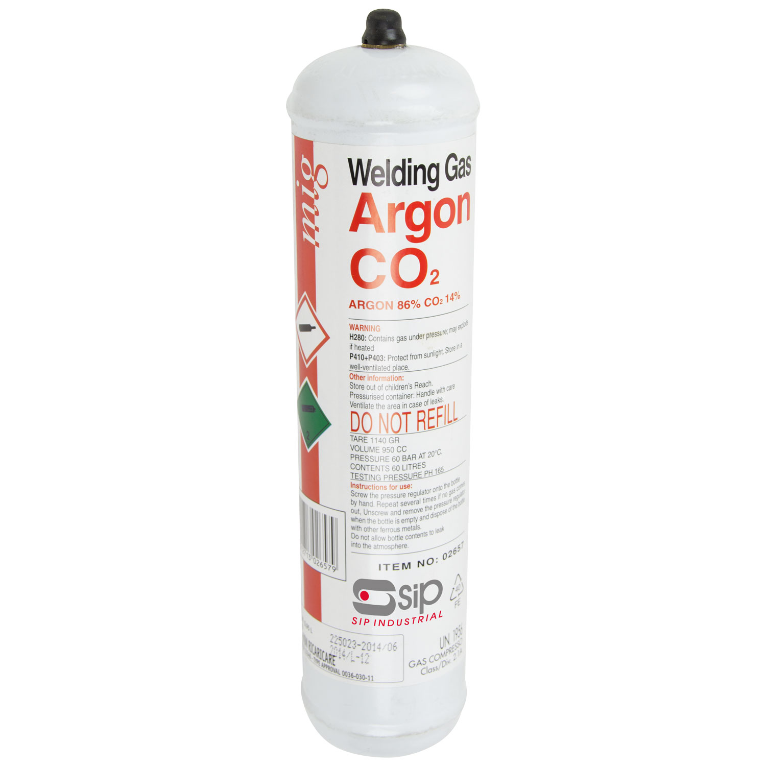 712-359 SIP CO2 Disposable Bottle for MIG Welding Process Welding Accessory