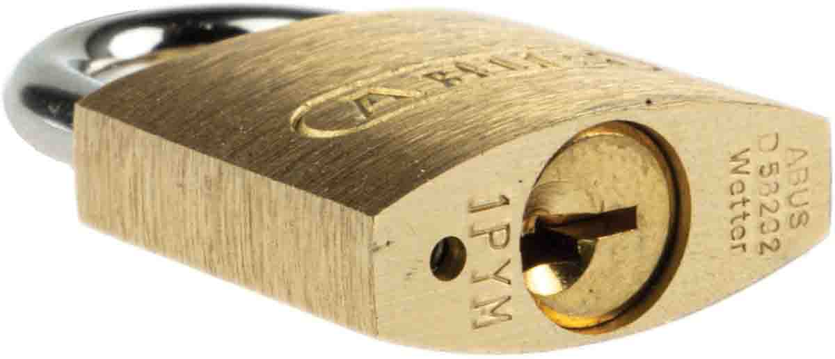 71330-bdfipt ABUS Keyed Brass Padlock Weatherproof, 5 mm Shackle, 29mm Body
