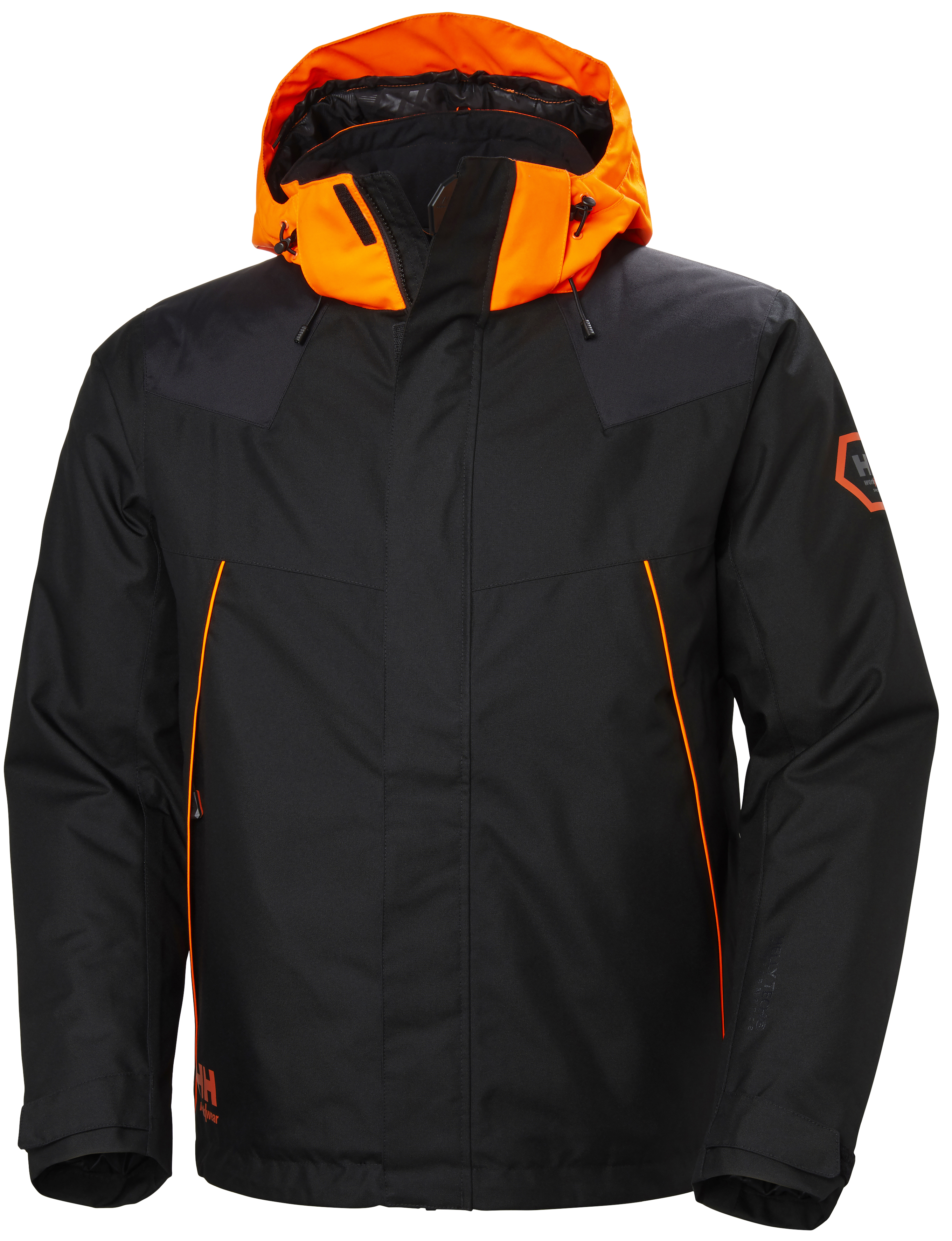 71340-950-xl Helly Hansen Chelsea Evolution Black, Orange Winter Jacket YKK Zip, XL 1 EA