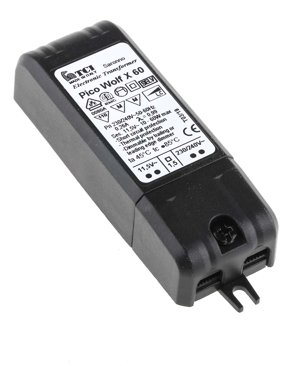 RS PRO Light Transformer 60 W, 220 to 240 V ac, 11.5 to 12 V