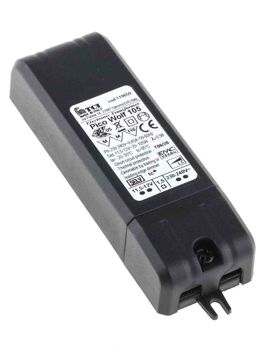 RS PRO Light Transformer 105 W, 230 V ac, 12 V