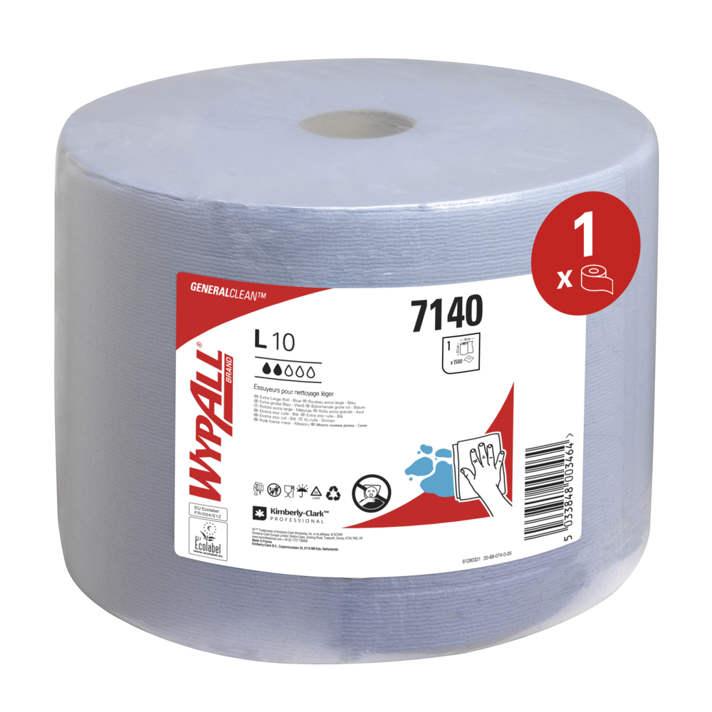 WYPALL WypAll® L10 General Clean™ (7140) Roll Paper Towel, 380 x 300 mm, 1, 1500 Sheets