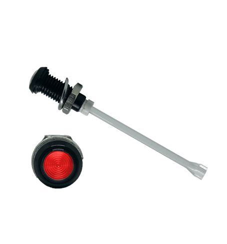 RHD-1140-F9PZR67PR Bivar, Panel Mount Vertical LED Light Pipe, Red Round Lens