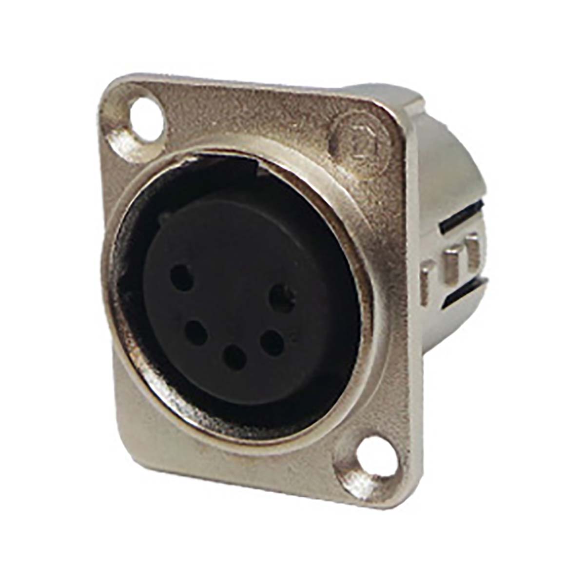 Deltron Panel XLR Connector, Straight, 50V Female, 5 Way, Silver Plating