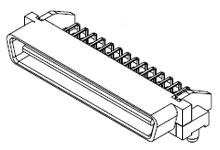 Molex, 71661 100 Way Male Right Angle Through Hole SCSI Connector 1.27 mm Pitch, Solder