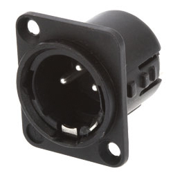 Deltron Panel XLR Connector, Straight, 50V ac Male, 3 Way, Silver Plating