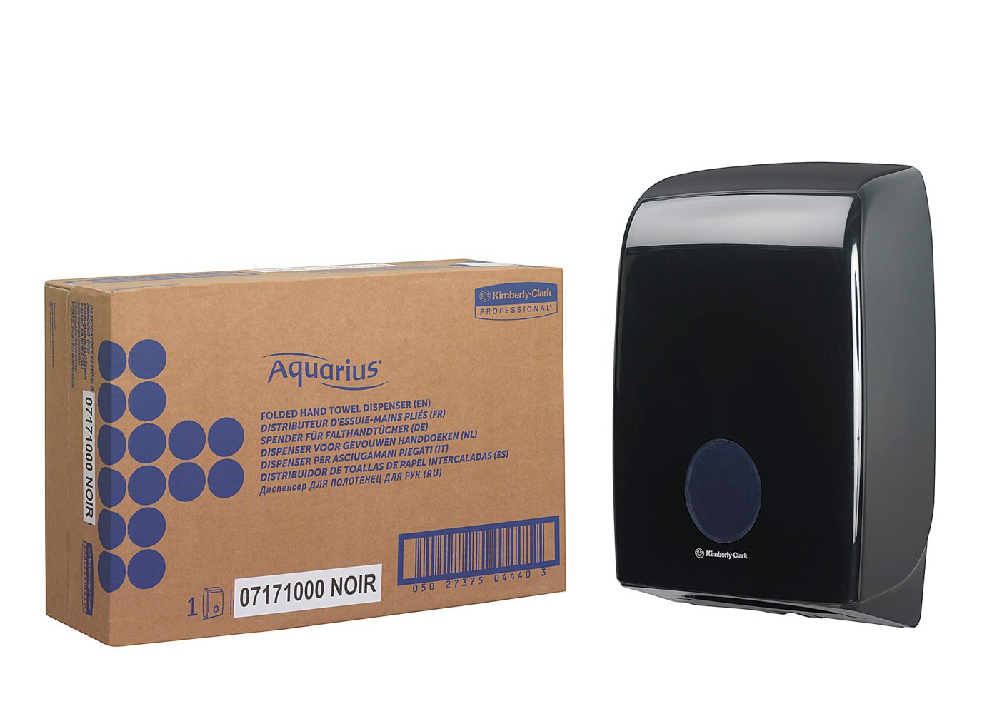 Aquarius Plastic Black Wall Folded Towel Paper Towel Dispenser, 265 mm x 136 mm x 26.5cm