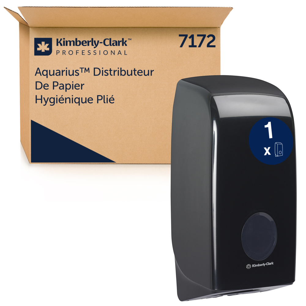 Aquarius Black Plastic Toilet Roll Dispenser, 168 mm x 123 mm x 338mm