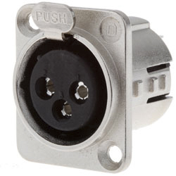 Deltron Panel XLR Connector, Straight, 50V ac Female, 5 Way, Silver Plating
