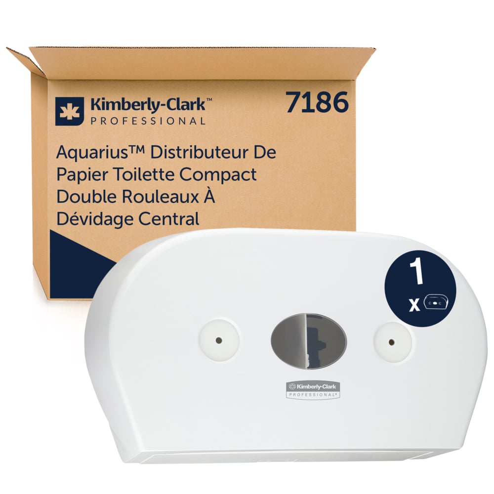 Aquarius White Plastic Toilet Paper Dispenser, 464 mm x 133 mm x 464mm