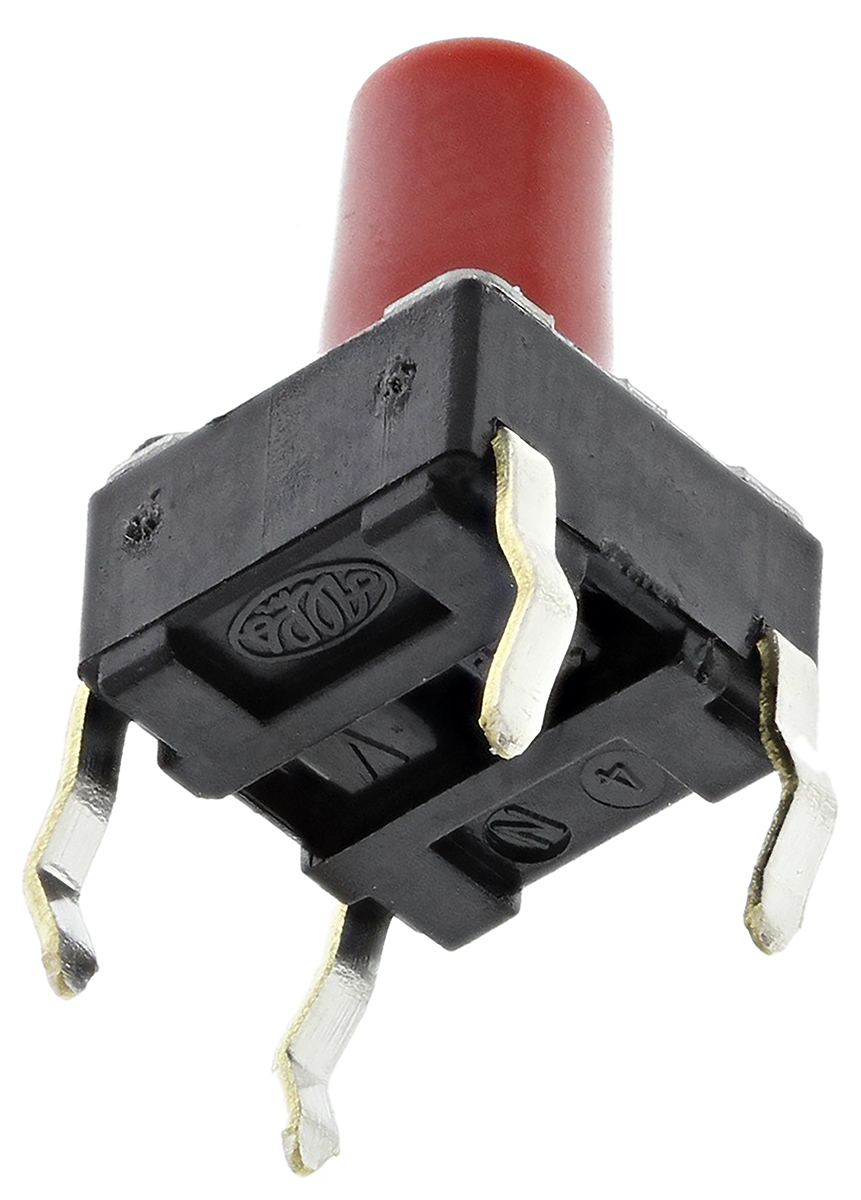 sttskhhbs Alps Alpine Red Keyboard Switch, SPST 50 mA @ 12 V dc 6mm Snap-In