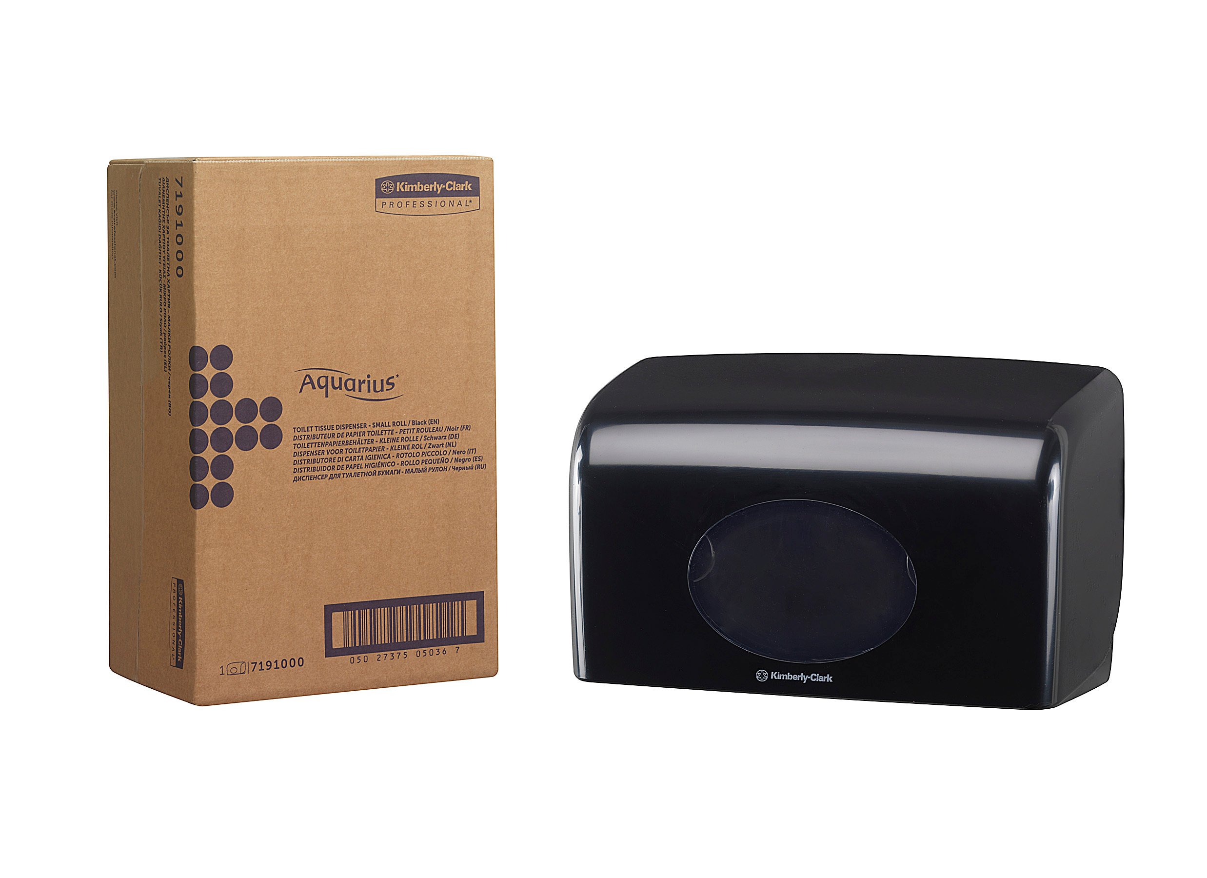 Aquarius Black Plastic Toilet Roll Dispenser, 191 mm x 139 mm x 309mm