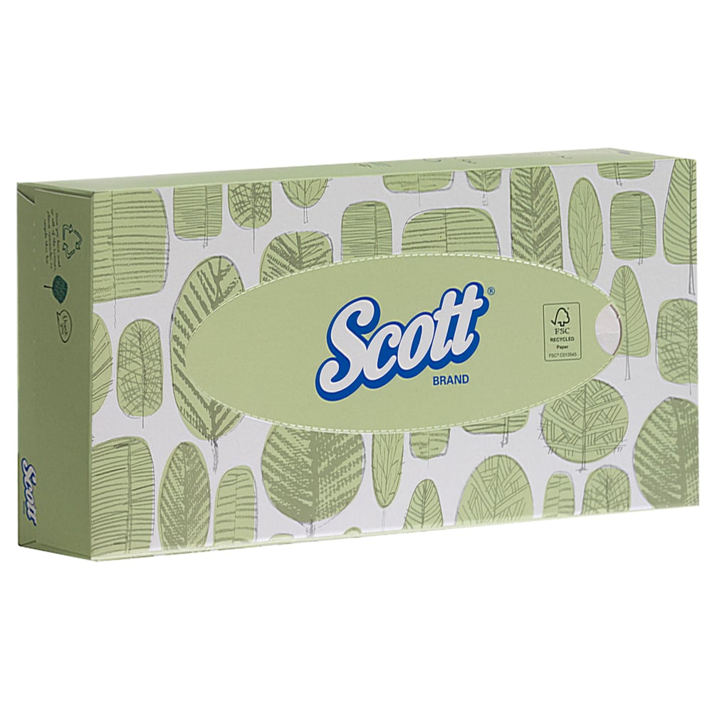 8837 SCOTT White Facial Tissues, Box of 100